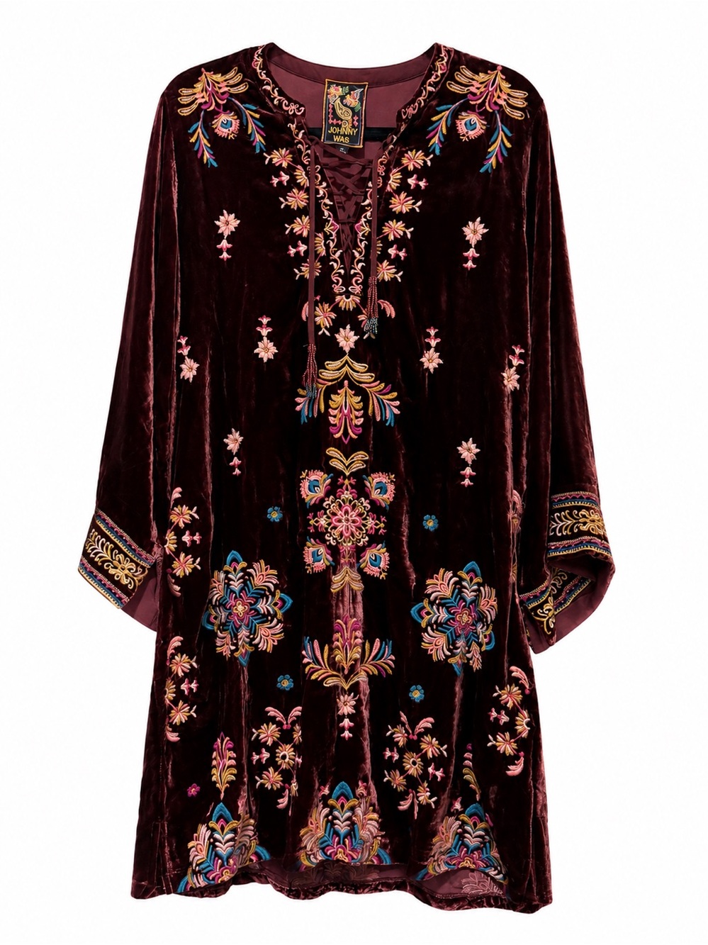 VELVET TIE FRONT KIMONO DRESS by Johnny Was NWOT M